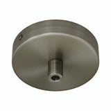 Lille cylindrisk roset i metal, Ø 83 mm — 1 centralt hul / Cylindrisk metal / Satineret titan