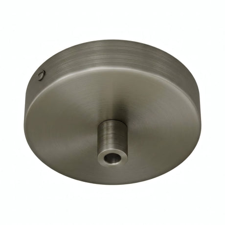Lille cylindrisk roset i metal, Ø 83 mm — 1 centralt hul / Cylindrisk metal / Satineret titan