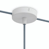 Lille cylindrisk roset i metal, Ø 83 mm — 1 centralt hul og 2 i siden / Konisk termoplast / Mat hvid