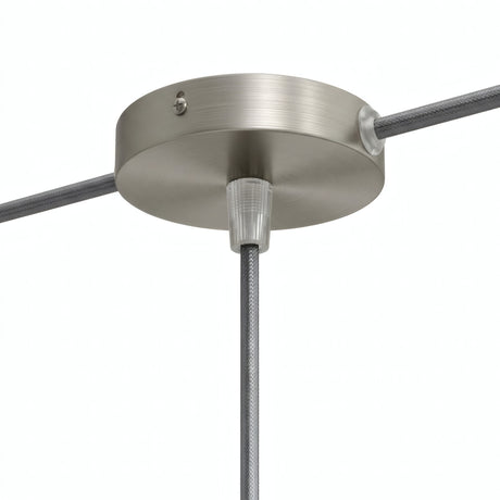 Lille cylindrisk roset i metal, Ø 83 mm — 1 centralt hul og 2 i siden / Konisk termoplast / Satineret titan