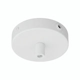 Lille cylindrisk roset i metal, Ø 83 mm — 1 centralt hul og 2 i siden / Cylindrisk metal / Mat hvid