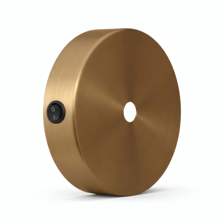 Lille cylindrisk roset i metal med afbryder, Ø 83 mm — Satineret bronze