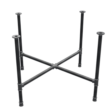 Stel til spisebord, korsform, støbejern og stål Ø 34 mm, 116 × 116 cm, højde 75 cm