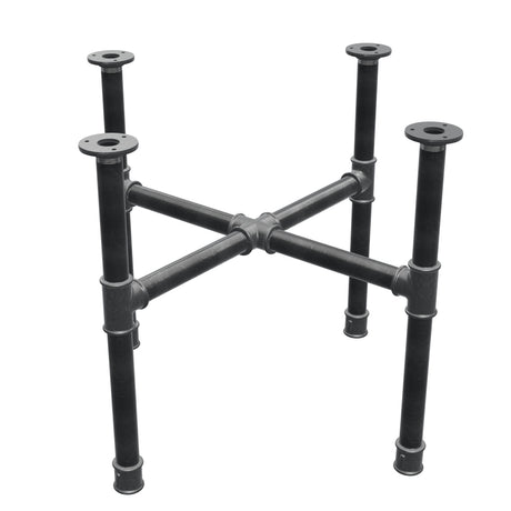 Stel til sofabord, korsform, støbejern og stål Ø 34 mm, 66 × 66 cm, højde 52 cm