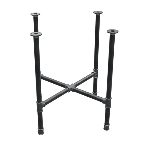 Stel til spisebord, korsform, støbejern og stål Ø 34 mm, 76 × 76 cm, højde 75 cm