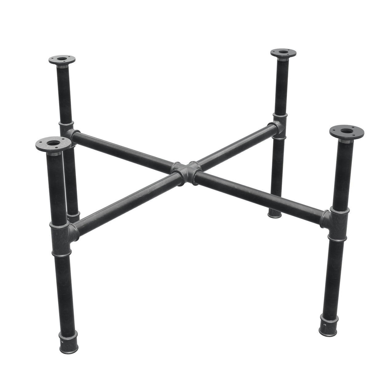 Stel til sofabord, korsform, støbejern og stål Ø 34 mm, 96 × 96 cm, højde 52 cm