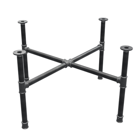 Stel til sofabord, korsform, støbejern og stål Ø 34 mm, 96 × 96 cm, højde 52 cm