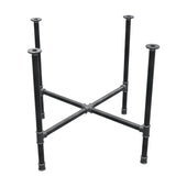 Stel til spisebord, korsform, støbejern og stål Ø 34 mm, 96 × 96 cm, højde 75 cm