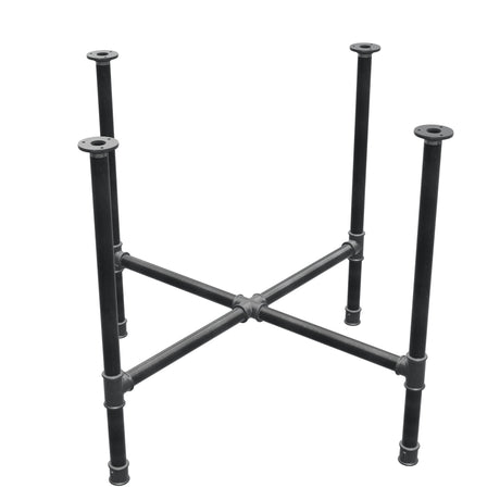 Stel til spisebord, korsform, støbejern og stål Ø 34 mm, 96 × 96 cm, højde 75 cm