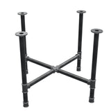 Stel til spisebord, korsform, støbejern og stål Ø 42 mm, 101 × 101 cm, højde 74 cm