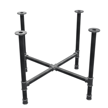 Stel til spisebord, korsform, støbejern og stål Ø 42 mm, 101 × 101 cm, højde 74 cm