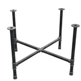 Stel til spisebord, korsform, støbejern og stål Ø 42 mm, 121 × 121 cm, højde 74 cm