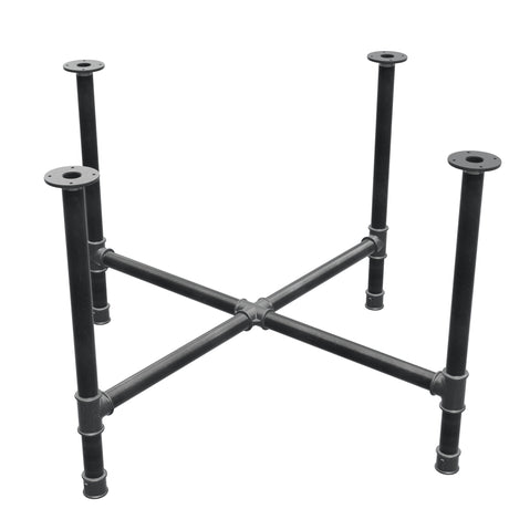 Stel til spisebord, korsform, støbejern og stål Ø 42 mm, 121 × 121 cm, højde 74 cm