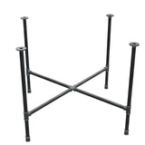 Stel til spisebord, korsform, støbejern og stål Ø 27 mm, 115 × 115 cm, højde 74 cm