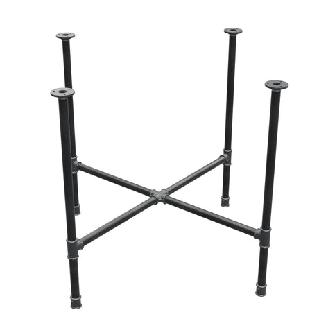 Stel til spisebord, korsform, støbejern og stål Ø 27 mm, 95 × 95 cm, højde 74 cm