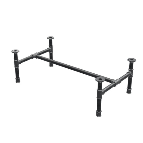 Stel til sofabord, H-form, støbejern og stål Ø 34 mm, 102 × 56 cm, højde 32 cm