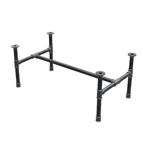 Stel til sofabord, H-form, støbejern og stål Ø 34 mm, 102 × 56 cm, højde 42 cm