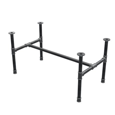 Stel til sofabord, H-form, støbejern og stål Ø 34 mm, 102 × 56 cm, højde 52 cm