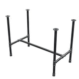 Stel til spisebord, H-form, støbejern og stål Ø 34 mm, 102 × 56 cm, højde 75 cm