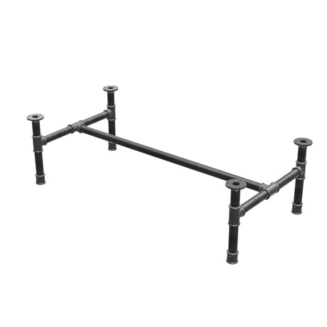 Stel til sofabord, H-form, støbejern og stål Ø 34 mm, 112 × 56 cm, højde 32 cm