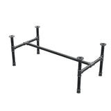 Stel til sofabord, H-form, støbejern og stål Ø 34 mm, 112 × 56 cm, højde 42 cm