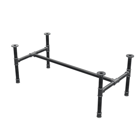 Stel til sofabord, H-form, støbejern og stål Ø 34 mm, 112 × 56 cm, højde 42 cm
