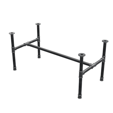 Stel til sofabord, H-form, støbejern og stål Ø 34 mm, 112 × 56 cm, højde 52 cm