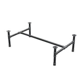 Stel til sofabord, H-form, støbejern og stål Ø 34 mm, 112 × 66 cm, højde 32 cm