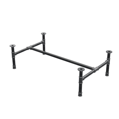 Stel til sofabord, H-form, støbejern og stål Ø 34 mm, 112 × 66 cm, højde 32 cm