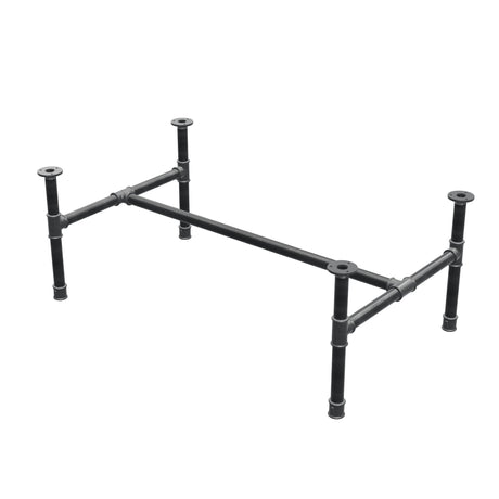 Stel til sofabord, H-form, støbejern og stål Ø 34 mm, 112 × 66 cm, højde 42 cm