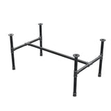 Stel til sofabord, H-form, støbejern og stål Ø 34 mm, 112 × 66 cm, højde 52 cm