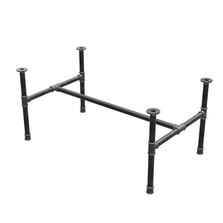Stel til sofabord, H-form, støbejern og stål Ø 34 mm, 112 × 66 cm, højde 52 cm