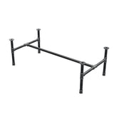 Stel til sofabord, H-form, støbejern og stål Ø 34 mm, 132 × 66 cm, højde 42 cm