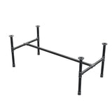 Stel til sofabord, H-form, støbejern og stål Ø 34 mm, 132 × 66 cm, højde 52 cm