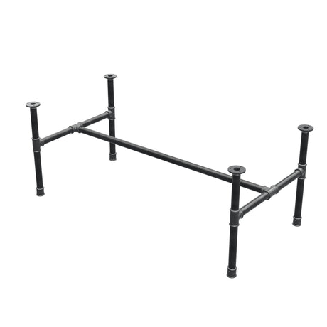 Stel til sofabord, H-form, støbejern og stål Ø 34 mm, 132 × 66 cm, højde 52 cm