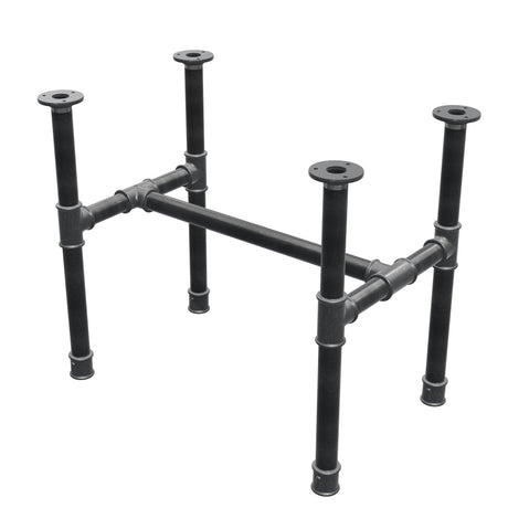 Stel til sofabord, H-form, støbejern og stål Ø 34 mm, 62 × 40 cm, højde 52 cm