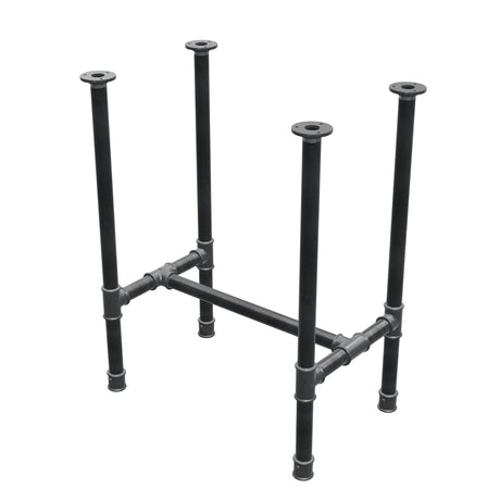 Stel til spisebord, H-form, støbejern og stål Ø 34 mm, 62 × 40 cm, højde 75 cm