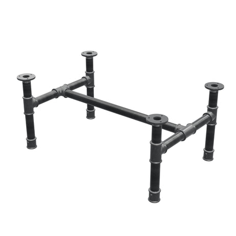 Stel til sofabord, H-form, støbejern og stål Ø 34 mm, 72 × 46 cm, højde 32 cm