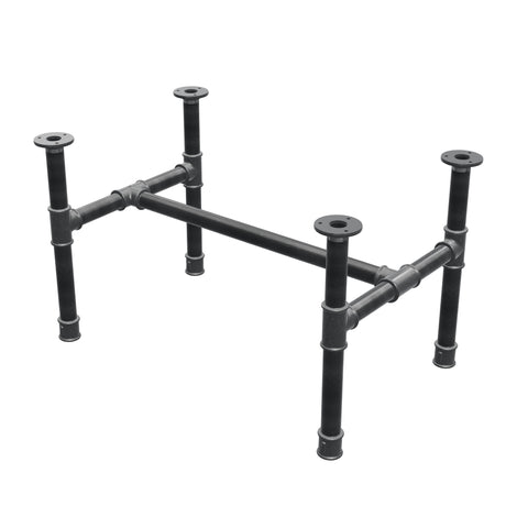Stel til sofabord, H-form, støbejern og stål Ø 34 mm, 72 × 46 cm, højde 42 cm
