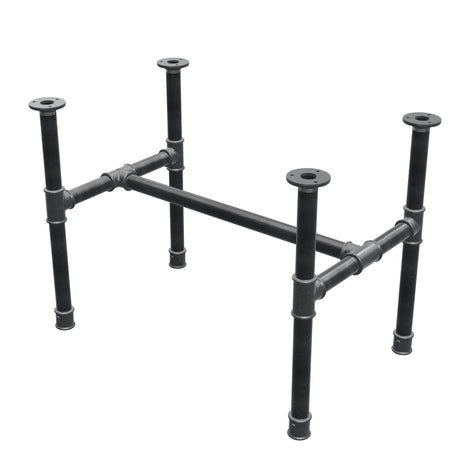 Stel til sofabord, H-form, støbejern og stål Ø 34 mm, 72 × 46 cm, højde 52 cm