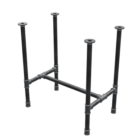 Stel til spisebord, H-form, støbejern og stål Ø 34 mm, 72 × 46 cm, højde 75 cm