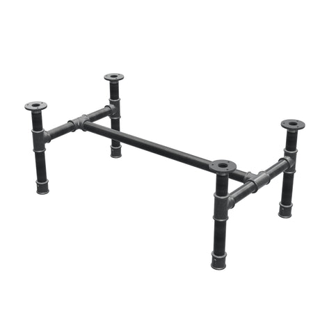 Stel til sofabord, H-form, støbejern og stål Ø 34 mm, 82 × 46 cm, højde 32 cm