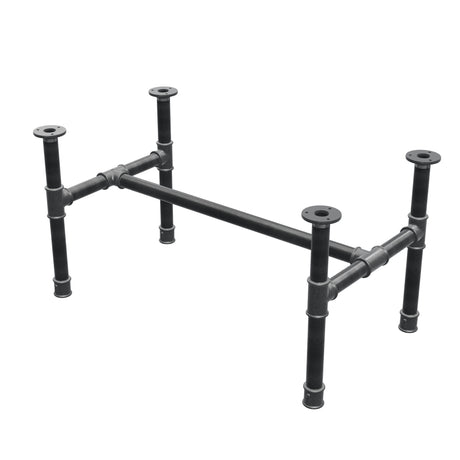 Stel til sofabord, H-form, støbejern og stål Ø 34 mm, 82 × 46 cm, højde 42 cm