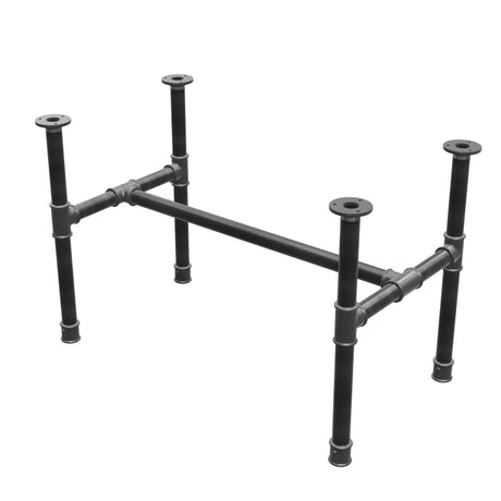 Stel til sofabord, H-form, støbejern og stål Ø 34 mm, 82 × 46 cm, højde 52 cm