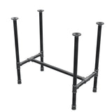 Stel til spisebord, H-form, støbejern og stål Ø 34 mm, 82 × 46 cm, højde 75 cm