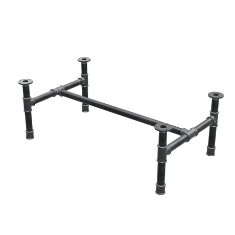 Stel til sofabord, H-form, støbejern og stål Ø 34 mm, 92 × 52 cm, højde 32 cm