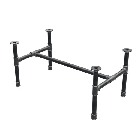 Stel til sofabord, H-form, støbejern og stål Ø 34 mm, 92 × 52 cm, højde 42 cm