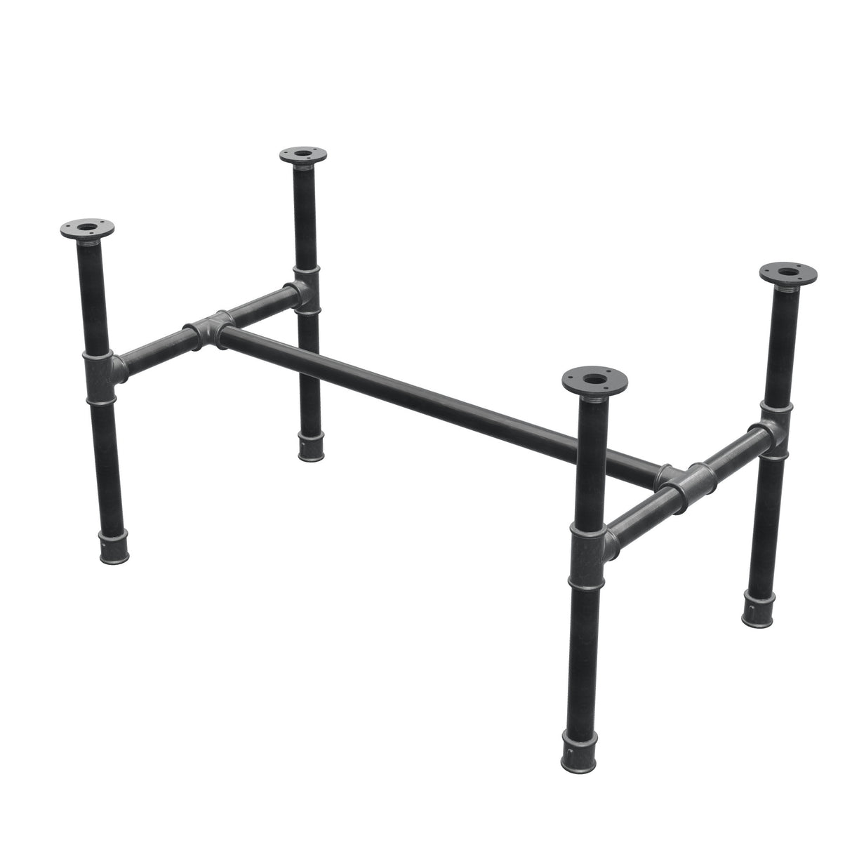 Stel til sofabord, H-form, støbejern og stål Ø 34 mm, 92 × 52 cm, højde 52 cm