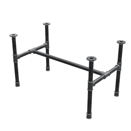 Stel til sofabord, H-form, støbejern og stål Ø 34 mm, 92 × 52 cm, højde 52 cm