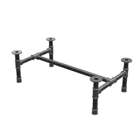 Stel til sofabord, H-form, støbejern og stål Ø 42 mm, 106 × 61 cm, højde 34 cm